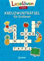 Leselöwen Kreuzworträtsel für Erstleser - 1. Klasse (Blau) - Cover