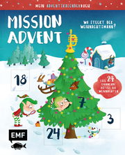 Mein Adventskalender-Buch: Mission Advent - Wo steckt der Weihnachtsmann? - Cover