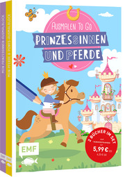 Ausmalen to go: Prinzessinnen und Pferde - mit 400 Glanz-Stickern