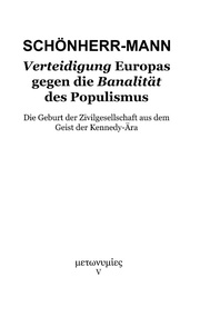 Verteidigung Europas gegen die Banalität des Populismus - Cover