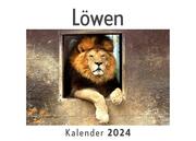 Löwen (Wandkalender 2024, Kalender DIN A4 quer, Monatskalender im Querformat mit Kalendarium, Das perfekte Geschenk)