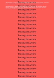 Training the Archive - Cover