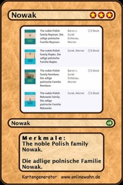 The noble Polish family Nowak. Die adlige polnische Familie Nowak.