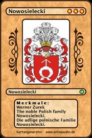 The noble Polish family Nowosielecki. Die adlige polnische Familie Nowosielecki.