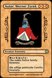 The noble Polish family Kownaty. Die adlige polnische Familie Kownaty.