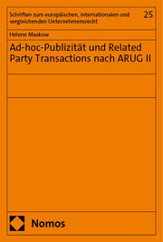 Ad-hoc-Publizität und Related Party Transactions nach ARUG II