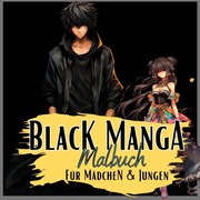 Black Manga Malbuch.