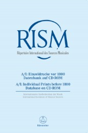 Répertoire International des Sources Musicales (RISM) - Einzeldrucke vor 1800