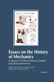 Essays on the History of Mechanics - Cover