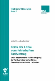 Kritik der Lehre vom fehlerhaften Tarifvertrag - Cover
