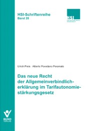 Das neue Recht der Allgemeinverbindlicherklärung im Tarifautonomiestärkungsgesetz - Cover
