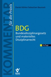 BDG - Bundesdisziplinargesetz und materielles Disziplinarrecht - Cover