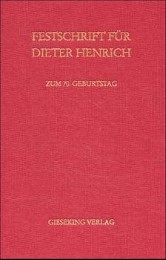 Festschrift für Prof. Dr. Dieter Henrich zum 70. Geburtstag am 1. Dezember 2000 - Cover