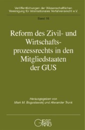 Reform des Zivil-und Wirtschaftsprozessrechts in den Mitgliedstaaten der GUS - Cover