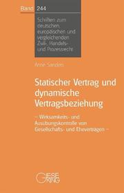 Statischer Vertrag und dynamische Vertragsbeziehung - Cover