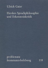 Herders Sprachphilosophie und Erkenntniskritik