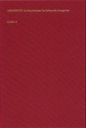 Commentaria in quinque voces Porphyrii; In Aristotelis categorias (erweiterte Nachschrift des Johannes Philoponus= CAG XIII i) - Cover