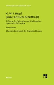 Jenaer Kritische Schriften (I) - Cover