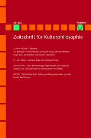 Zeitschrift für Kulturphilosophie 2/2013 - Technik - Cover