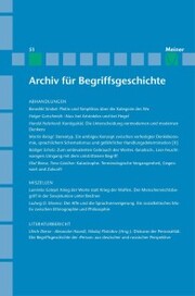 Archiv für Begriffsgeschichte. Band 51 - Cover