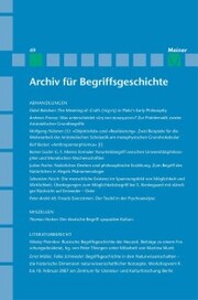 Archiv für Begriffsgeschichte. Band 49 - Cover