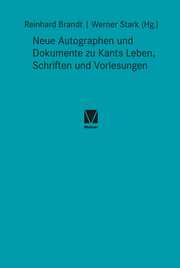 Neue Autographen und Dokumente zu Kants Leben, Schriften und Vorlesungen - Cover