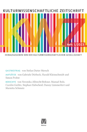 Kulturwissenschaftliche Zeitschrift 1/2023 - Cover