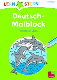 Deutsch-Malblock 1. /2. Klasse.  Wortarten üben - Cover