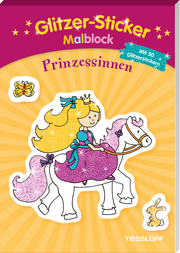 Glitzer-Sticker-Malblock: Prinzessinnen