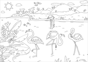 Glitzer-Sticker Malbuch Flamingos - Abbildung 1