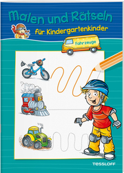 Malen und Rätseln für Kindergartenkinder. Fahrzeuge