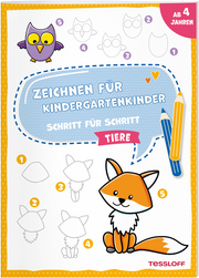 Zeichnen für Kindergartenkinder - Schritt für Schritt: Tiere