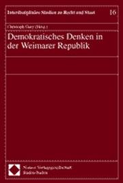 Demokratisches Denken in der Weimarer Republik