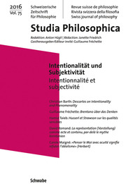 Intentionalität und Subjektivität / Intentionnalité et subjectivité