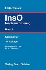 Insolvenzordnung Band 1 - Cover