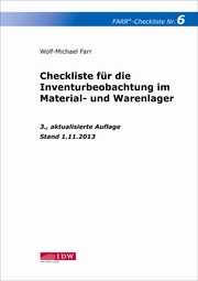 Checkliste 6 für die Inventurbeobachtung im Material- und Warenlager