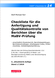 Checkliste für die Anfertigung und Qualitätskontrolle von Berichten über die MaB