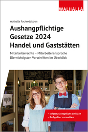 Aushangpflichtige Gesetze 2024 Handel und Gaststätten - Cover