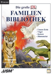 Die große Dorling Kindersley Familienbibliothek - Unsere Erde, Katzen, Vögel und Dinosaurier (DVD-ROM) - Cover