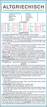 Leporello: Griechisch (Altgriechisch) Kurzgrammatik - Die komplette Grammatik im Überblick