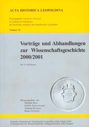 Vorträge und Abhandlungen zur Wissenschaftsgeschichte 2000/2001