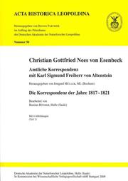 Amtliche Korrespondenz mit Karl Sigmund Freiherr von Altenstein - Cover