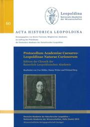 Protocollum Academiae Caesareo-Leopoldinae Naturae Curiosorum - Cover