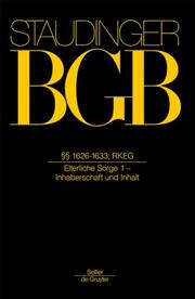Staudinger BGB: §§ 1626-1633, RKEG - Cover