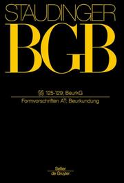 BGB I - §§ 125-129: BeurkG - Cover