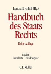 Handbuch des Staatsrechts der Bundesrepublik Deutschland III