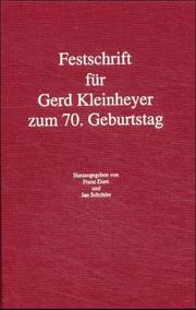 Festschrift für Gerd Kleinheyer zum 70.Geburtstag