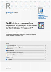 ift-Richtlinie UM-01/1, Dezember 2012. VOC-Emissionen von Innentüren