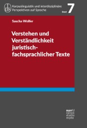 Verstehen und Verständlichkeit juristisch-fachsprachlicher Texte - Cover