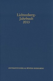 Lichtenberg-Jahrbuch 2013 - Cover